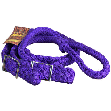 Hilason Braided Poly Barrel Racing Contest Reins Flat 1" X 8Ft Purple